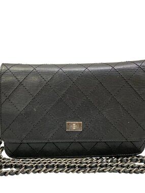 CHANEL Matelasse/2.55 Black Leather Other Style Wallet